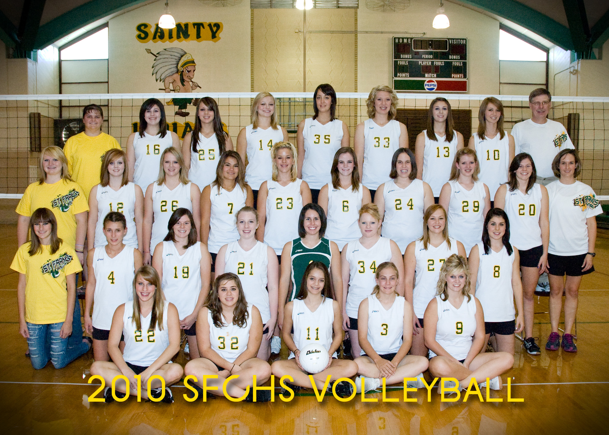 St. Francis 2010 Lady Indian Volleyball Team